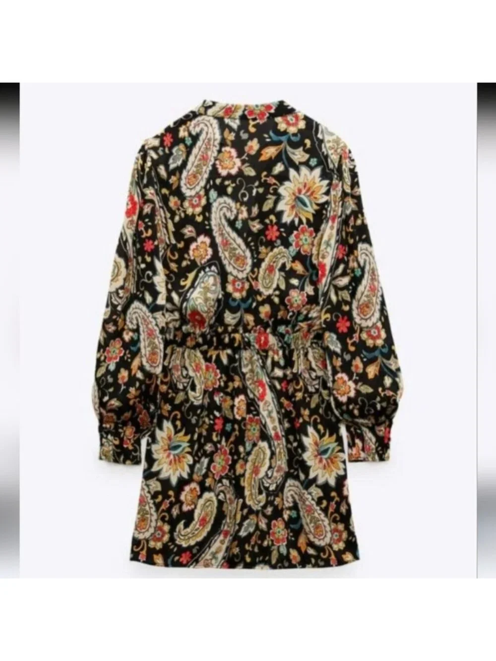 Zara Printed Soft vneck dress